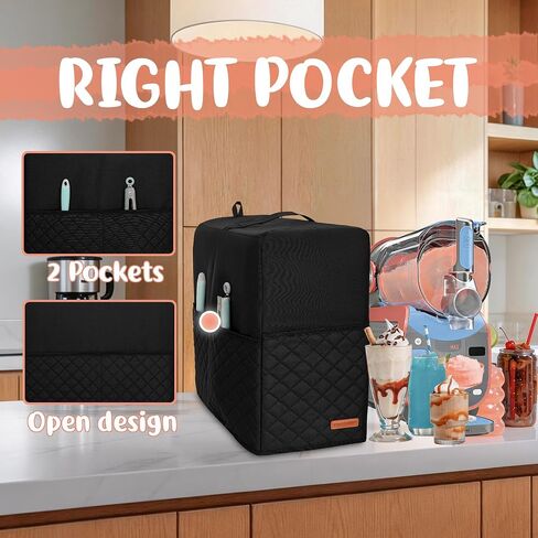 CROTIRAD Slushie Machine Dust Cover for Ninja SLUSHi Max XXL Smart Frozen Drink Maker, Hanging & Easy Foldable Dust Cover for Ninja Slushie Max FS605 and Accessories, Black in Kuwait