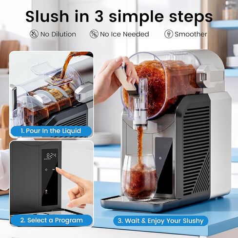 Slushie Machine, 2L/68oz Frozen Drink Maker & Margarita Machine with 6 Presets and LED Display, No Ice Needed Slushy Machine for Home & Party in Kuwait