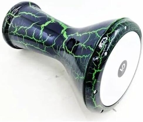 Darbuka Drum Green Cracked Painted Egyptian Doumbek with Case Professional Percussion Instrument, Authentic Sound, Traditional Design in Kuwait