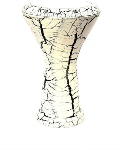 Doumbek Drum White Cracked Painted Egyptian Clay Doumbek with Carrying Case in Kuwait