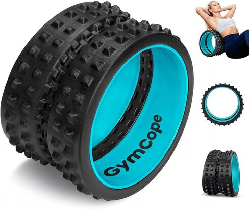 GymCope Back Roller for Back Pain Reliefn & Stretching, Deep Tissue Massage Roller Supports Up to 530 lbs / 240 kg, 5.5''-7.5'' Curved Foam Roller for Home Physical Stretching (Blue, Medium) in Saudi Arabia