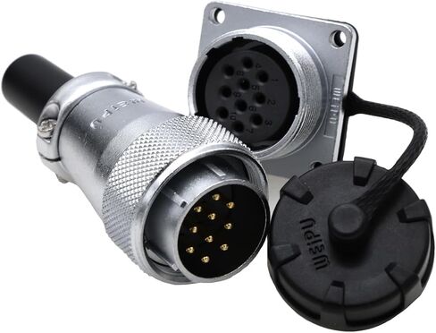 WEIPU WS24 موصل دائري للطيران ذو 4 دبابيس، اقتران ملولب 25A، قابس ذكر مقاوم للغبار ومقبس أنثى، موصل كهربائي صناعي in Kuwait