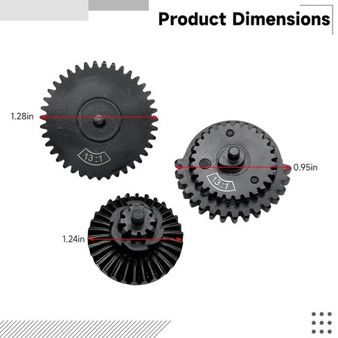 13 1 Steel Gear Set for JM J8 J9, CNC Machined 3 Piece Gears for V2 V3 Gearboxes, Compatible with M120 to M160 Springs and 6.03 to 6.05 mm Barrels, High Torque Low Noise in Kuwait
