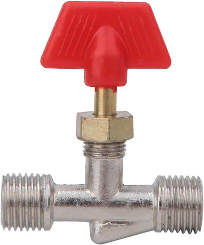 Universal Brass Needle Valve Set with Red Knob for Air Compressor, Threaded Structure, 5 Pcs Replacement Parts for Air Pump Outlet in Kuwait