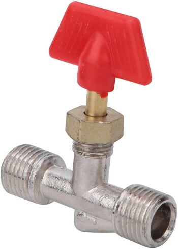 Universal Brass Needle Valve Set with Red Knob for Air Compressor, Threaded Structure, 5 Pcs Replacement Parts for Air Pump Outlet in Kuwait