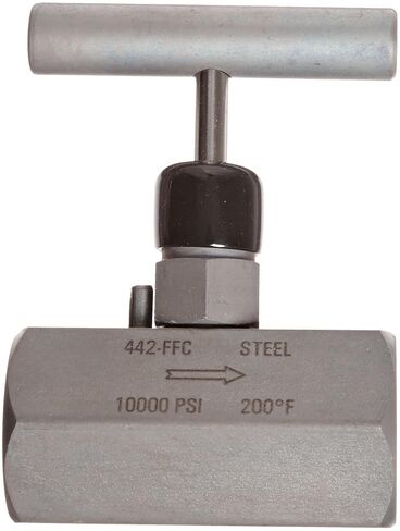صمام إبرة، مقعد صلب، 3/8 NPT أنثى - 3/8 NPT أنثى، فولاذ، فتحة 0.187 بوصة in Kuwait