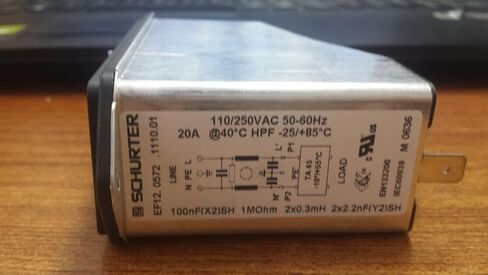 Schurter EF12.0572.1110.01 PEM Circuit Breaker 125/250 VAC 20 A 2 Thermoplastic Quick-Connect Panel in Kuwait