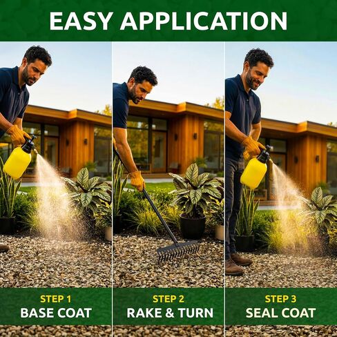 Rock and Mulch Glue for Landscaping Sprayer Use, 1 Gallon Fast-Drying Formula – Pet Friendly, Holds 24 Months – Outdoor Pea Gravel Glue, Gravel Binder & Rubber Mulch in Kuwait