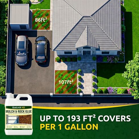 Rock and Mulch Glue for Landscaping Sprayer Use, 1 Gallon Fast-Drying Formula – Pet Friendly, Holds 24 Months – Outdoor Pea Gravel Glue, Gravel Binder & Rubber Mulch in Kuwait