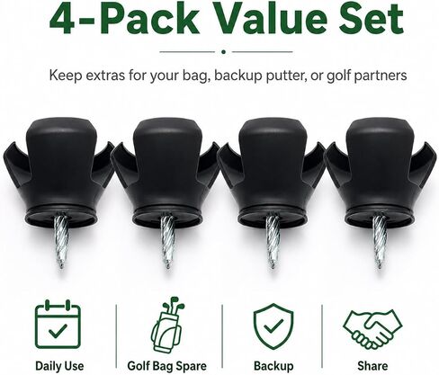 4‑Pack Golf Ball Grabber Picker Durable Golf Ball Retriever Tool for Most Common Putter Ends, Easy No‑Bend Ball Pick‑Up with Secure Grip in Kuwait