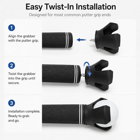4‑Pack Golf Ball Grabber Picker Durable Golf Ball Retriever Tool for Most Common Putter Ends, Easy No‑Bend Ball Pick‑Up with Secure Grip in Kuwait