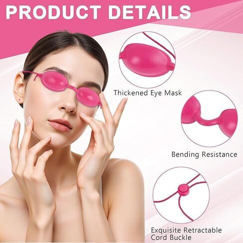 Pink Tanning Goggles, 98% UV Block Soft PVC Eye Shields with Adjustable Detachable Strap, for Indoor Tanning Bed, IPL Laser LED Therapy & Outdoor Sun Tanning, Men Women Eye Protection in Kuwait