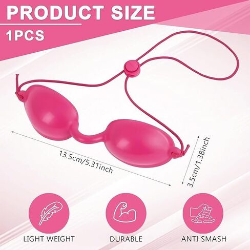 Pink Tanning Goggles, 98% UV Block Soft PVC Eye Shields with Adjustable Detachable Strap, for Indoor Tanning Bed, IPL Laser LED Therapy & Outdoor Sun Tanning, Men Women Eye Protection in Kuwait