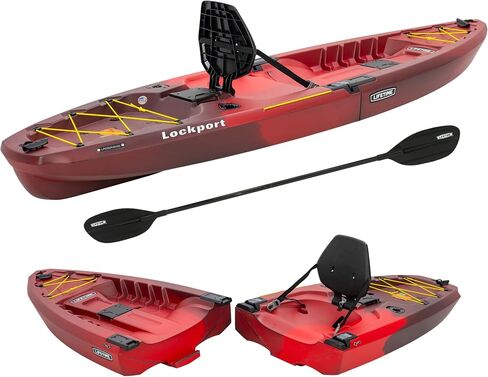 Lifetime Lockport 94 Modular Sit-on-Top Kayak مع مجداف، تصميم من قطعتين مع نظام SlideLock، حاملات قضيب، مقعد قابل للتعديل in Kuwait