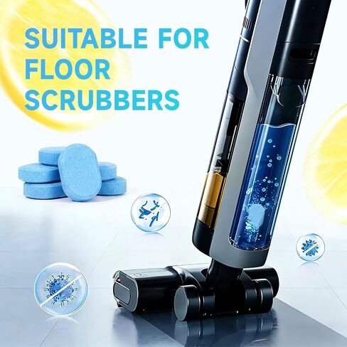 New 24 pcs Floor Cleaner Tablets Hard Floor Cleaner Tablets Pre-Measured Dissolvable Cleaning Solution for Multiple Hard Floors, Tile, Vinyl, Hardwood, Compatible with Robot Mops & Wet/Dry Vacuums in Kuwait
