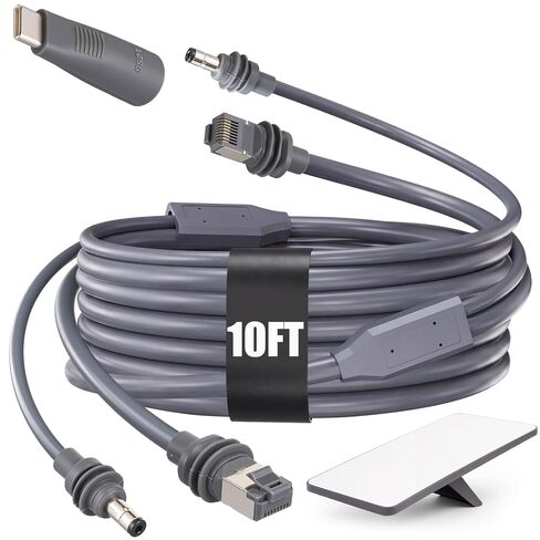 Sabary 2 in 1 Compatible with Starlink Mini Ethernet Cable 33 FT Rj45 Ethernet Cable, DC, DC to C Power Cables Relacement Waterproof Plug and Play Accessries for Boat Car in Kuwait
