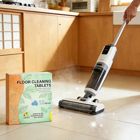 24PCS Floor Cleaning Tablets Hard Floor Cleaner Tablets, Pre-Measured Powerful Floor Cleaner Cleaning Solution for Tile, Vinyl, Hardwood, Suitable With Mopping & Cordless Vacuum Mop, lemon Scent in Kuwait