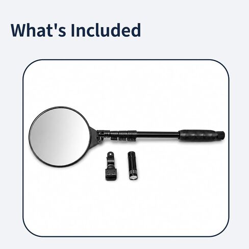8" Under Vehicle Inspection Mirror – 180° Adjustable Under Car Search Mirror with LED Light & Telescoping Handle for Car, Truck, Machine & Hard-to-See Area in Kuwait
