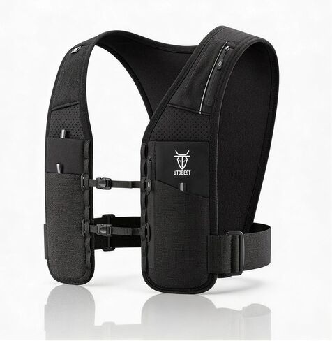 Running Vest for Women Men, Reflective Hydration Vest, Adjustable 5L Phone Holder with Bonus Gift LED Safety Light in Kuwait