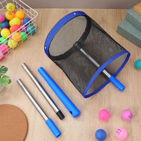 SUPVOX Ping Pong Picker Upper - Professional Table Tennis Retriever with 140-Capacity Tube - Lightweight Aluminum Collector for Training & Robot Practice (Blue) in Kuwait