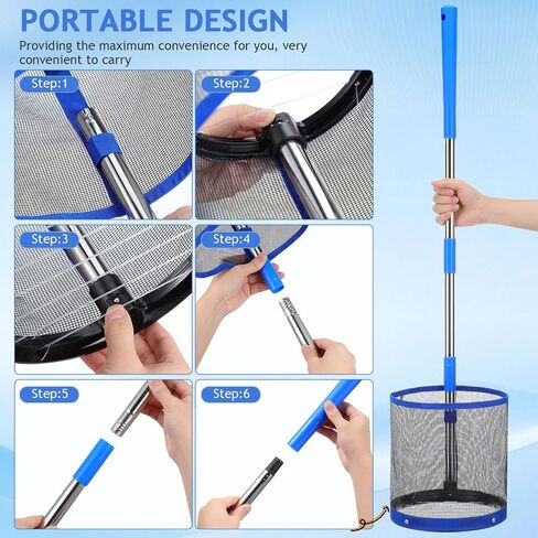 SUPVOX Ping Pong Picker Upper - Professional Table Tennis Retriever with 140-Capacity Tube - Lightweight Aluminum Collector for Training & Robot Practice (Blue) in Kuwait