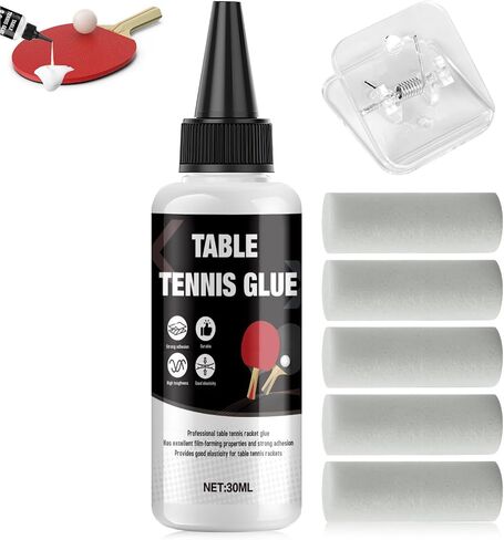 Table Tennis Glue, Fast Film Formation, Improved Resilience, Comes with Clamp and 5 Applicator Sponges, Easy Table Tennis Rubber Replacement in Kuwait