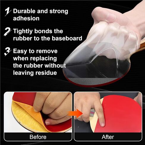 Table Tennis Glue, Fast Film Formation, Improved Resilience, Comes with Clamp and 5 Applicator Sponges, Easy Table Tennis Rubber Replacement in Kuwait