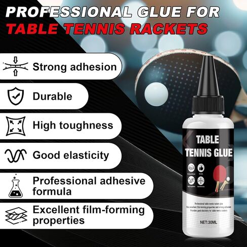 Table Tennis Glue, Fast Film Formation, Improved Resilience, Comes with Clamp and 5 Applicator Sponges, Easy Table Tennis Rubber Replacement in Kuwait