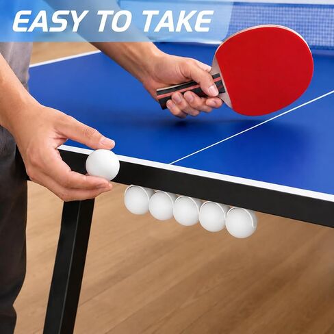2 Pack Under Table Ping Pong Ball Holder, Self-Adhesive No Drilling Table Tennis Ball Storage Rack, Fits 40mm+ Standard Balls for Training, Game Rooms, Home Indoor Sports in Kuwait