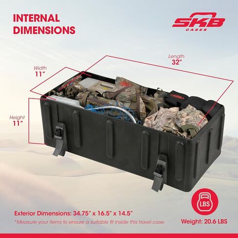 SKB 1SKB-DH3315W حقيبة طبلة بلاستيكية متينة متوسطة الحجم مع مقبض سحب مريح، وحزام شبكي من النايلون عالي التحمل، وعجلات دوارة مدمجة in Kuwait