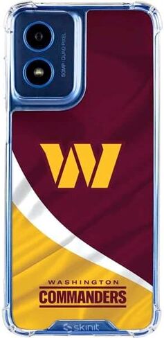 Skinit Clear Phone Case Compatible with Moto G 5G - Officially Licensed NFL Washington Commanders Flag Design in Kuwait