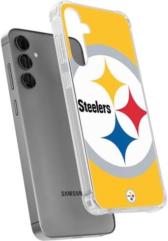 Skinit Clear Phone Case Compatible with Galaxy S24 Plus - Officially Licensed NFL Pittsburgh Steelers Large Logo Design in Kuwait