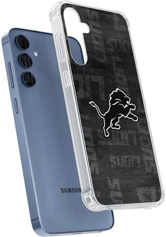 Skinit Clear Phone Case Compatible with Galaxy S24 - Officially Licensed NFL Detroit Lions Black & White Design in Kuwait
