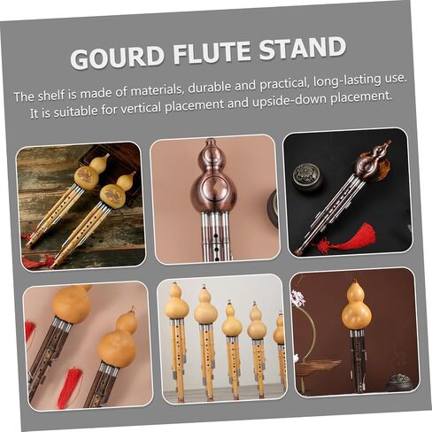 رف حائط VANZACK Cucurbit Flute رف جداري للأدوات الخشبية رف معلق على الطراز العتيق حامل فلوت على الحائط لديكور الموسيقى المنزلية in Kuwait
