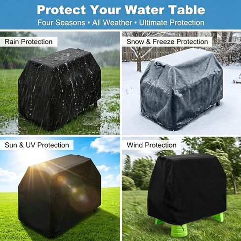 Kids Water Table Cover, Portable Outdoor Toy Cover with Adjustable Drawstring, Durable Summer Toys Covers for Step 2 Rain Showers Splash Pond Water Table in Kuwait