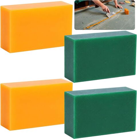 4 Pcs Billiard Pool Table Beeswax Bar, 3 Oz Pool Table Slate Seams Wax, Yellow and Green Slate Beeswax Repair Block for Filling Billiard Snooker Desk Slate Seams Screw Holes Gaps in Kuwait