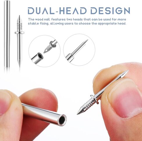 200 Pcs Double Headed Skirting Board Nails with Stainless Steel Sleeves, Versatile Use for Hanging Pictures and Furniture, Sturdy Dual-head Design for Wall and Wood Applications in Saudi Arabia