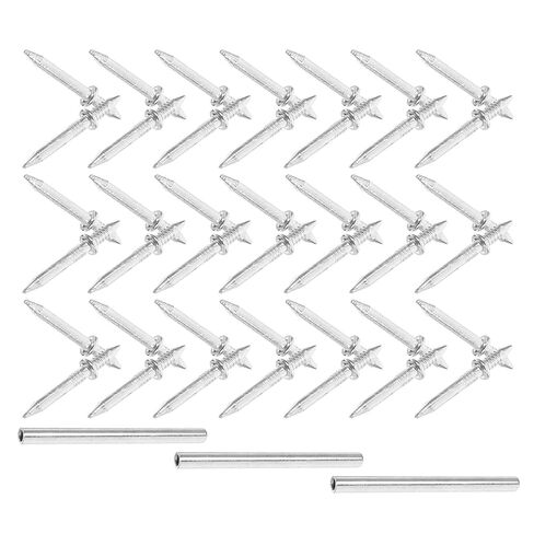 Holibanna Double Head Seamless Skirting Nails with Installation Sleeves, Threaded Invisible Baseboard Security Screws for Floor and Stairway Panel Fixing, 303pcs Set in Kuwait