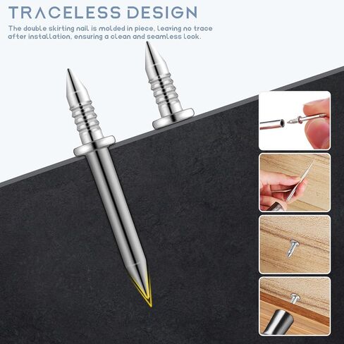 FOMIYES 200 Pcs Double Headed Nails with Stainless Steel Material, Versatile Use for Furniture and Sofas, Dual-head Design for Seamless Skirting and Picture Hanging Applications in Kuwait