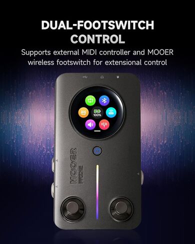 MOOER Prime M2 Intelligent Guitar Multi Effects Pedal Headphone Amp Battery Powered Bass Guitar Processor Pedal with F4 Wireless Controller in Kuwait