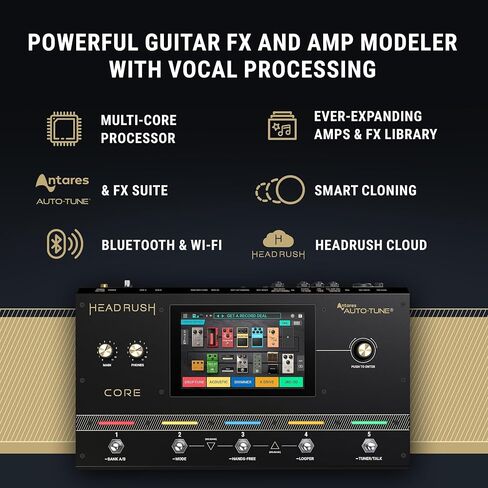 HeadRush Core وFRFR112 MK2 - معالج تشكيل أمبير للتأثيرات الصوتية والجيتار متعدد النواة، ومضخم صوت كهربائي مقاس 12 بوصة بقوة 2500 وات مع بلوتوث in Kuwait