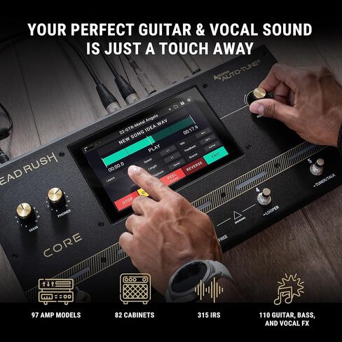 HeadRush Core وFRFR112 MK2 - معالج تشكيل أمبير للتأثيرات الصوتية والجيتار متعدد النواة، ومضخم صوت كهربائي مقاس 12 بوصة بقوة 2500 وات مع بلوتوث in Kuwait