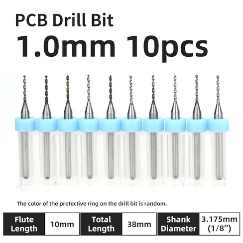 10Pcs 0.1-3.175mm PCB Drill Bit 1/8 Inch Fixed Shank Printed Circuit Board Mini CNC Drilling Tools Drills Set(PCB 1.0mm 10pcs) in Saudi Arabia