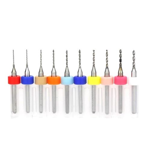 10Pcs 0.6-1.5mm PCB Drill Bits Set Tungsten Steel Drills Printed Circuit Board 3.175 Shank CNC Mini Carbide(PCB 1.0mm 10pcs) in Kuwait