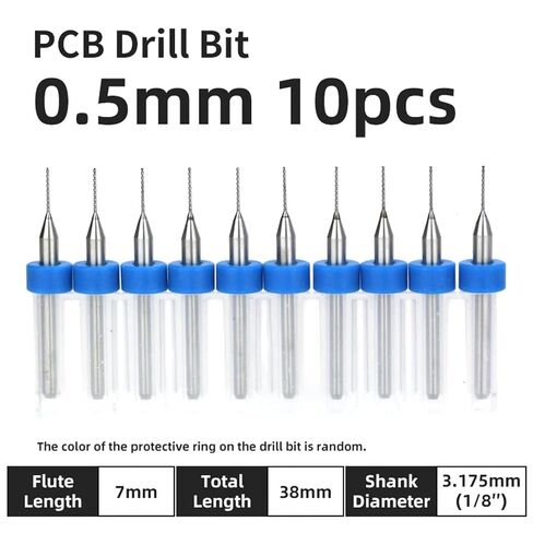 10Pcs 0.1-3.175mm PCB Drill Bit 1/8 Inch Fixed Shank Printed Circuit Board Mini CNC Drilling Tools Drills Set(PCB 0.5mm 10pcs) in Saudi Arabia