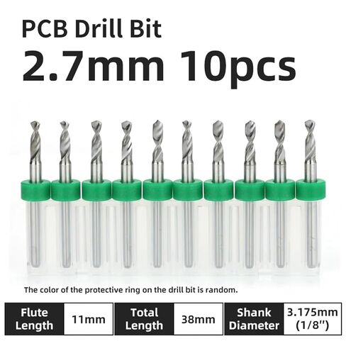 10 قطعة 0.1-3.175 مللي متر PCB مثقاب الخشب 1/8 بوصة ساق ثابت لوحة دوائر مطبوعة صغيرة أدوات الحفر باستخدام الحاسب الآلي مجموعة التدريبات (PCB 2.7 مللي متر 10 قطعة) in Kuwait