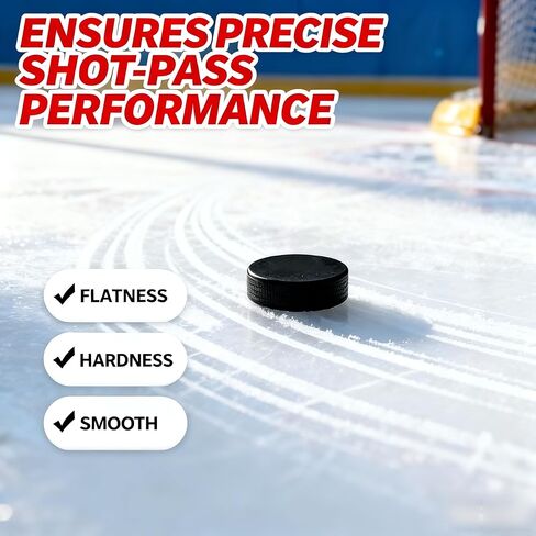 Official Ice Hockey Pucks, Black Vulcanized Rubber, 3 Inch Regulation Size, 6 oz, 18-Pcs with Storage Tube, Professional Training and Game Play in Kuwait