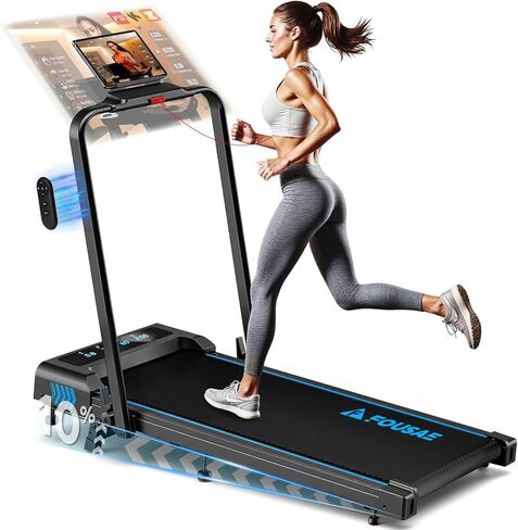 Treadmills for Home, App Compatible, 5 in 1 7.5MPH Foldable Treadmill with 10% Incline, 3.0HP Brushless Drive, 12 HIIT Programs, Full Screen LED Display, Remote Control, 400 LBS Weight Capacity in Kuwait