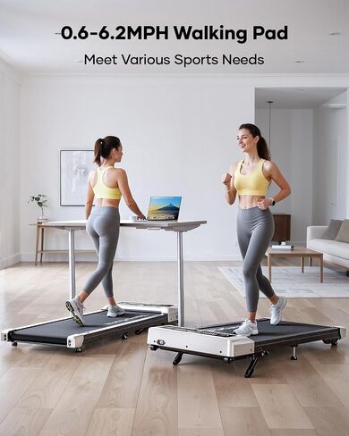 TOPUTURE Walking Pad with 10% Incline, 3.0HP Brushless Quiet Under Desk Treadmill, Portable Treadmills for Home/Office, Running Machine 300 lbs Capacity with RGB LED Screen, Remote Control/App Control in Kuwait