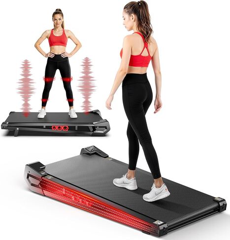 FUNRAY Under Desk Vibration Walking Pad - 3 in 1 Vibration Plate Treadmill with Remote Control, Quiet Brushless with 5% Manual Incline, Portable for Home Office in Kuwait